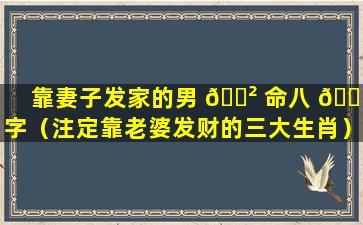 靠妻子发家的男 🌲 命八 🕷 字（注定靠老婆发财的三大生肖）
